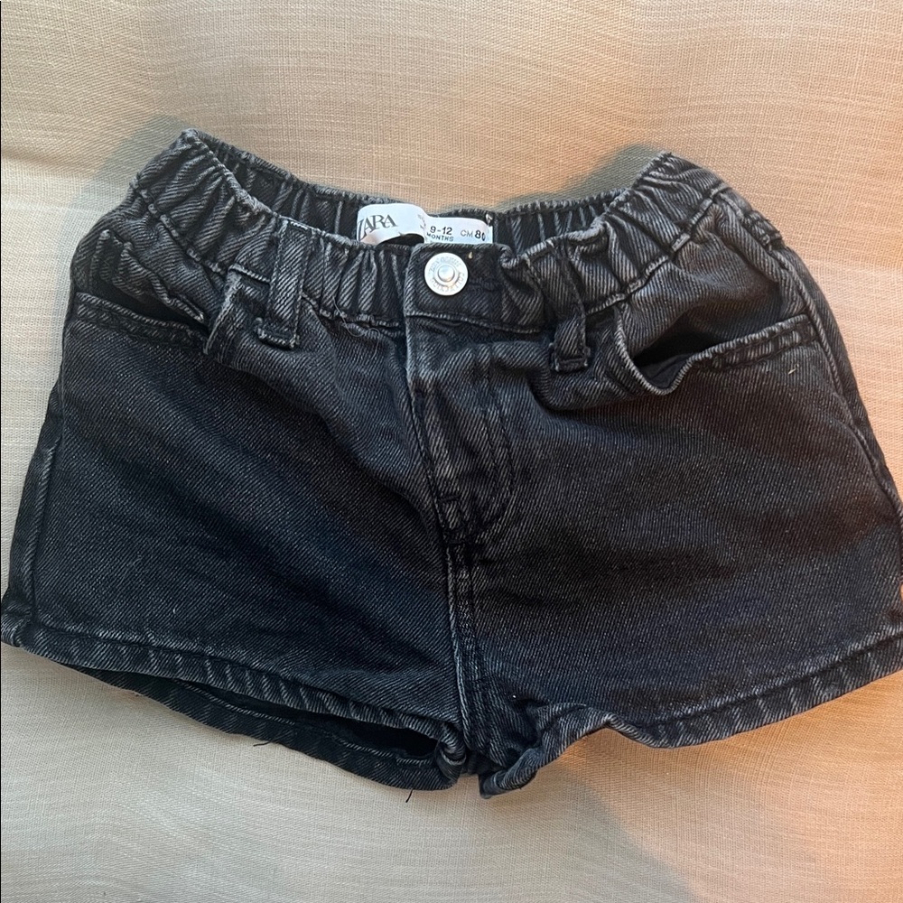 Zara washed black jean shorts for baby/toddler